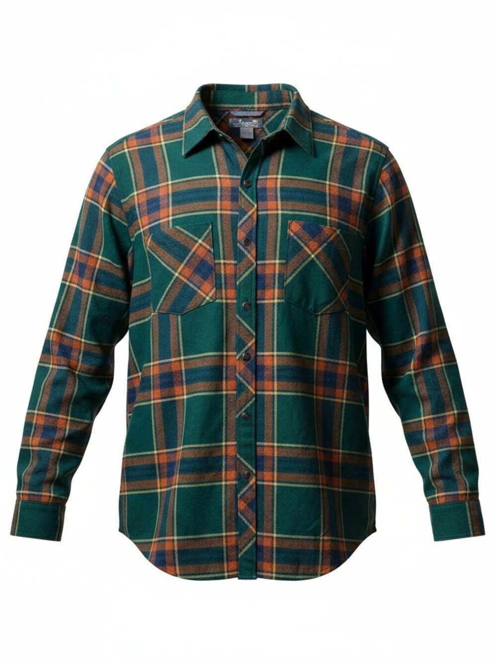 Natural Reflections Flannel Shirt Womens 2XL Green Plaid Button Down Cotton